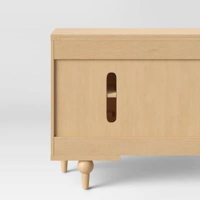 Arches Writing Desk With Storage Cabinets Natural - Threshold⢠- Image 3