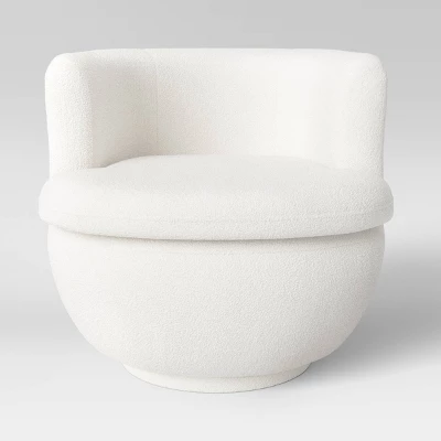 Dorton Round Swivel Barrel Chair Faux Shearling Cream - Threshold⢠- Image 2