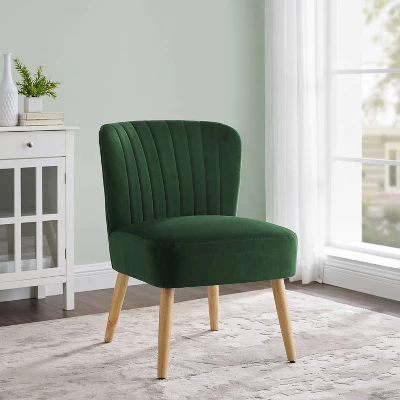 Chelidon Velvet Slipper Chair Green - Threshold™ - Image 4
