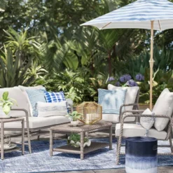 2pc Granby Padded Wicker Outdoor Patio Chairs, Club Chairs Gray - Thresholdâ˘