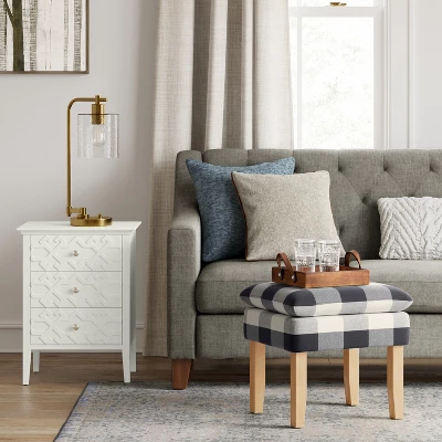 Buffalo Plaid Stool Blue - Threshold™