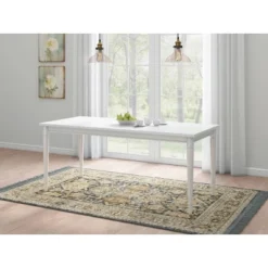 72" Cambridge Farmhouse Fully Painted Turned Leg Rectangular Dining Table White - Thresholdâ˘