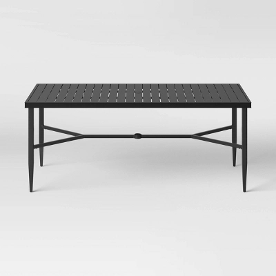 Searsburg Aluminum 6 Person Rectangle Slat Top Patio Dining Table, Outdoor Furniture - Black - Threshold™ - Image 2