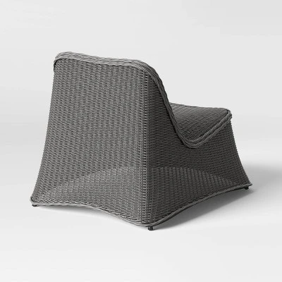 2pc Wexler Wicker Stacking Outdoor Patio Chairs, Armless Chairs Gray - Threshold⢠- Image 2