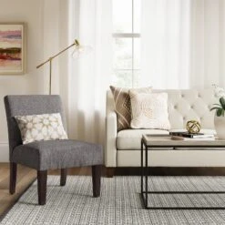 Quincy Basic Slipper Chair Charcoal - Thresholdâ˘