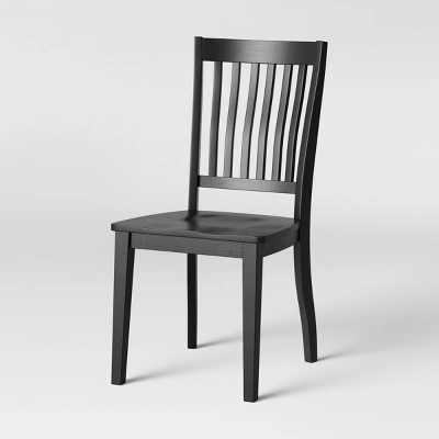 2pk Holden Slat Back Dining Chair Black - Threshold™ - Image 3