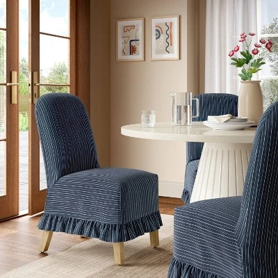 Rounded Back Slipcovered Dining Chair With Ruffle - Threshold⢠- Image 14