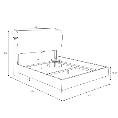 Tufted Velvet Upholstered Wingback Bed - Skyline Furniture - Image 4