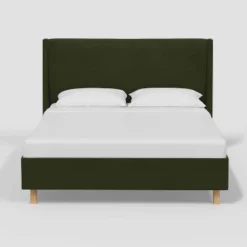 Encino Wingback Platform Bed In Dry Velvet - Threshold⢠Designed With Studio McGee
