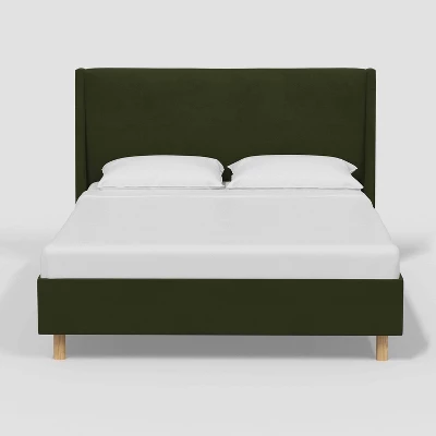 Encino Wingback Platform Bed In Dry Velvet - Threshold⢠Designed With Studio McGee