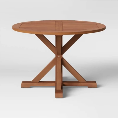 Morie Wood 4 Person Round Patio Dining Table - Thresholdâ˘