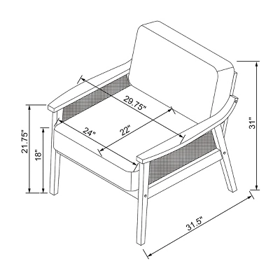 Westbury Cane Lounge Armchair Beige - Threshold⢠- Image 6
