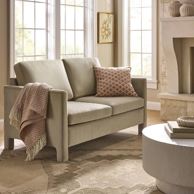 Bellfield Fully Upholstered Loveseat Tan - Threshold⢠Designed With Studio McGee