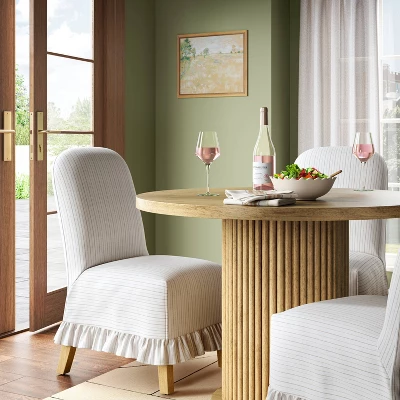 Rounded Back Slipcovered Dining Chair With Ruffle - Threshold⢠- Image 12