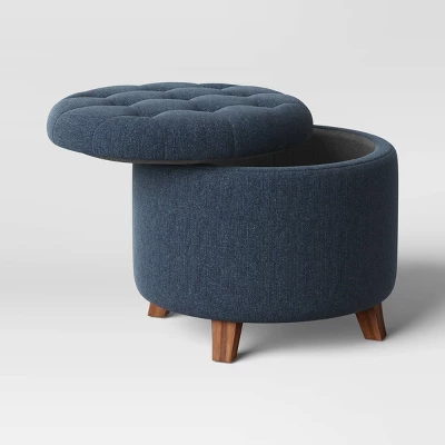 Tufted Round Storage Ottoman - Threshold - Image 3