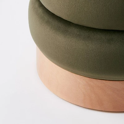 Clarkdale Channel Tufted Ottoman With Wood Base - Threshold⢠Designed With Studio McGee - Image 3