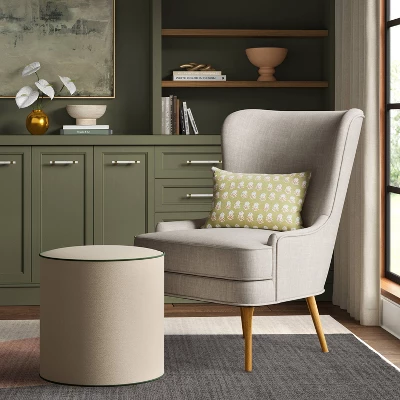 Contrast Welt Drum Ottoman In Velvet - Threshold™ - Image 5