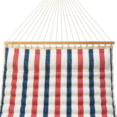 11.5' Pillowtop Outdoor Fabric Hammock Twill Stripe Red/Blue/White - Thresholdâ˘