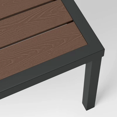 Bryant 2pc Faux Wood Patio Loveseat & Coffee Table - Gray/Natural - Threshold⢠- Image 8