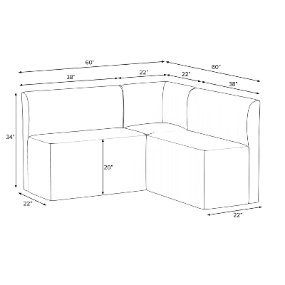 3pc Cora Dining Set With Chair And 2 Banquettes - Threshold⢠- Image 3