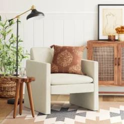 Peletier Fully Upholstered Accent Chair Cream - Thresholdâ˘