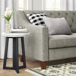 Altavista Round Marble End Table White - Thresholdâ˘