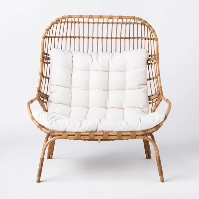 Wicker & Metal Outdoor Patio Chair, Egg Chair Natural - Threshold™ Designed With Studio McGee - Image 2