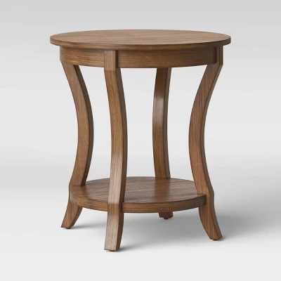 Shelburne Round Wood Accent Table Natural - Threshold™ - Image 2