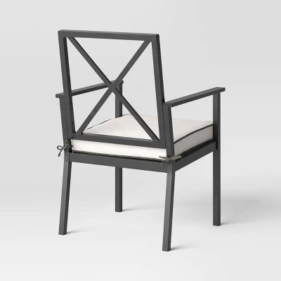 2pc Searsburg Aluminum Outdoor Patio Dining Chairs Arm Chairs Black - Threshold⢠- Image 2