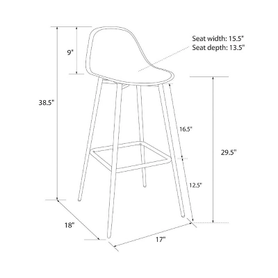 Copley Barstool - White - Threshold⢠- Image 3