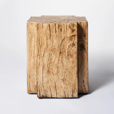 Indoor/Outdoor Faux Concrete Stump Accent Table Brown - Threshold™ Designed With Studio McGee - Image 2