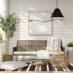 Wicker & Metal X Frame Patio Sofa - Gray - Threshold⢠Designed With Studio McGee