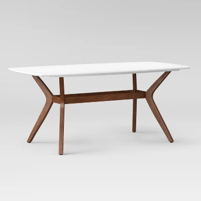 72" Emmond Mid-Century Modern Dining Table White/Brown - Threshold⢠- Image 2