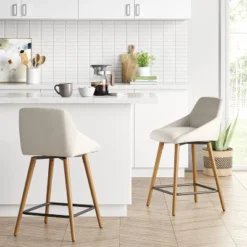 Timo Swivel Counter Height Barstool With Wood - Thresholdâ˘