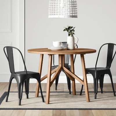 42" Clarksburg Cross Leg Wood Dining Table Round Brown - Thresholdâ˘