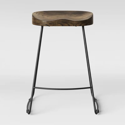 Hull Low Back Wood/Metal Counter Height Barstool - Threshold™ - Image 6