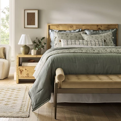 Ogden Nightstand Brown - Threshold⢠Designed With Studio McGee: Woodgrain, Open Shelf, Veneer Surface