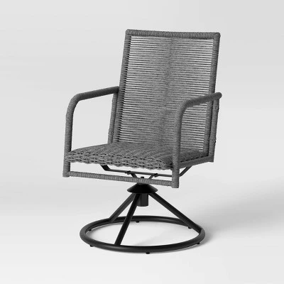 2pc Granby Padded Wicker Outdoor Patio Dining Chairs Swivel Chairs Gray - Threshold⢠- Image 2