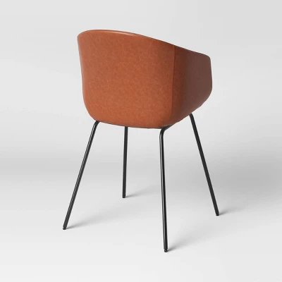 Mossman Faux Leather Tub Dining Chair Brown - Threshold⢠- Image 3