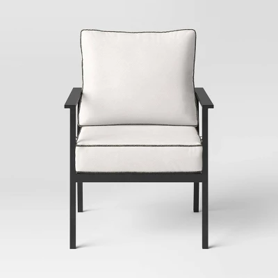 Searsburg Aluminum Deep Seating Outdoor Patio Chair, Club Chairs Black - Threshold⢠- Image 2