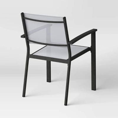 2pc Ryegate Weathered Teak Sling Outdoor Patio Dining Chairs Arm Chairs Gray - Threshold⢠- Image 3