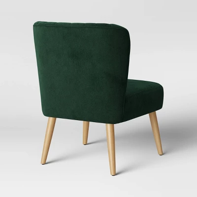 Chelidon Velvet Slipper Chair Green - Threshold™ - Image 3