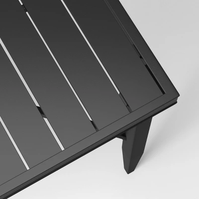 Searsburg Aluminum 6 Person Rectangle Slat Top Patio Dining Table, Outdoor Furniture - Black - Threshold™ - Image 3