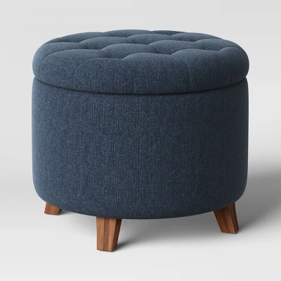Tufted Round Storage Ottoman - Threshold - Image 2