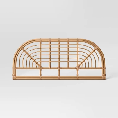 Full/Queen Corrie Rattan Headboard Light Brown - Threshold™: Boho Style, Wicker Detail, No Assembly Required - Image 2