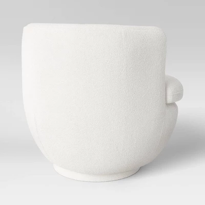 Dorton Round Swivel Barrel Chair Faux Shearling Cream - Threshold⢠- Image 3