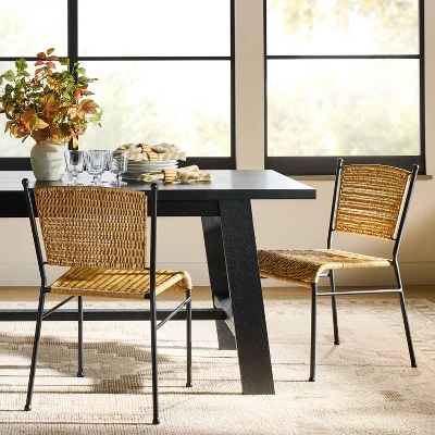2pk Woven Metal Dining Chair - Threshold⢠Designed With Studio McGee