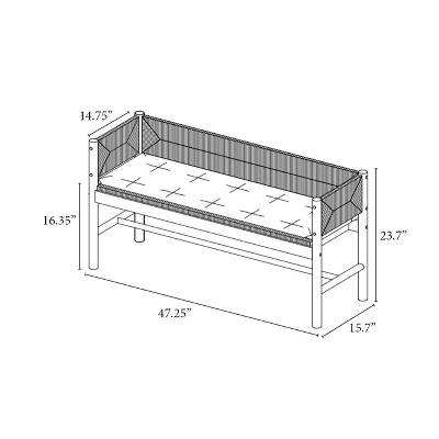 Elden Wood Bench With Woven Back And Loose Cushion Seat - Threshold™ Designed With Studio McGee - Image 6