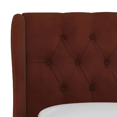 Wingback Platform Bed Velvet - Skyline Furniture - Image 3