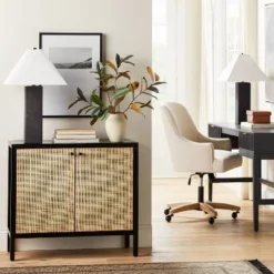 Springville 2 Door Decorative Storage Cabinet Black - Threshold⢠Designed With Studio McGee